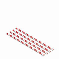 PAPER STRAW 8 inch RED STRIPE   1x250 (PACKET)