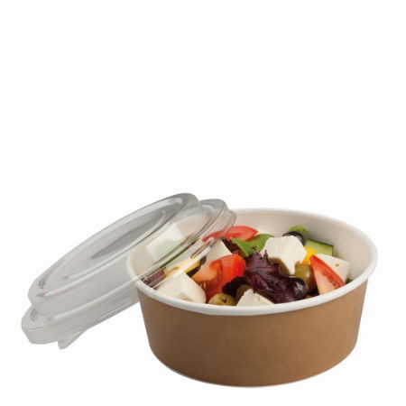 MULTIFOOD KRAFT POT WITH rPET LID 550ml 1x250