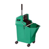 9ltr LADYBUG GREEN BUCKET and WRINGER ON CASTORS   SINGLE