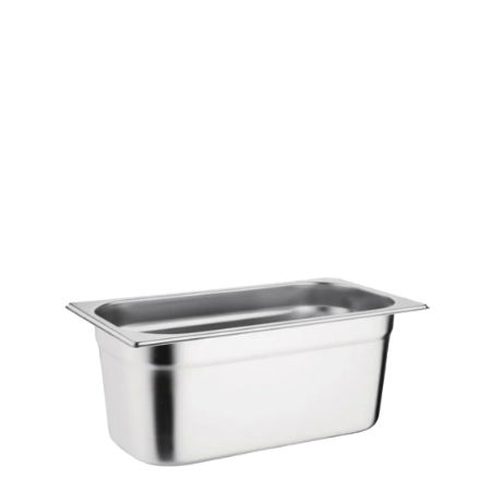 VOGUE STAINLESS STEEL 1/3 GASTRONORM TRAY 100mm SINGLE
