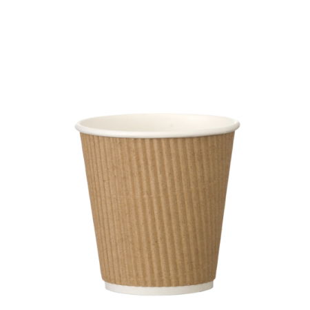 12oz KRAFT TRIPLE WALL RIPPLE HOT CUP (squat)   1x500