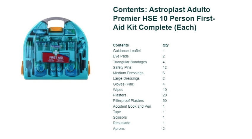 ASTROPLAST ADULTO HSE 10 PERSON FIRST-AID KIT COMPLETE