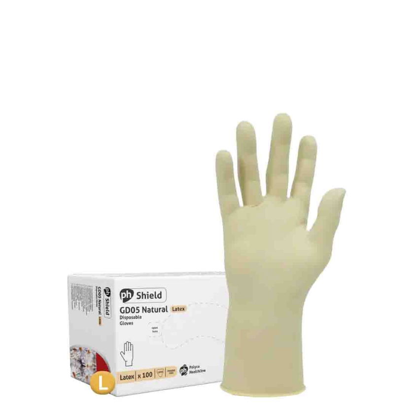 CLEAR LATEX GLOVE POWDER FREE (large) 10x100 (case)