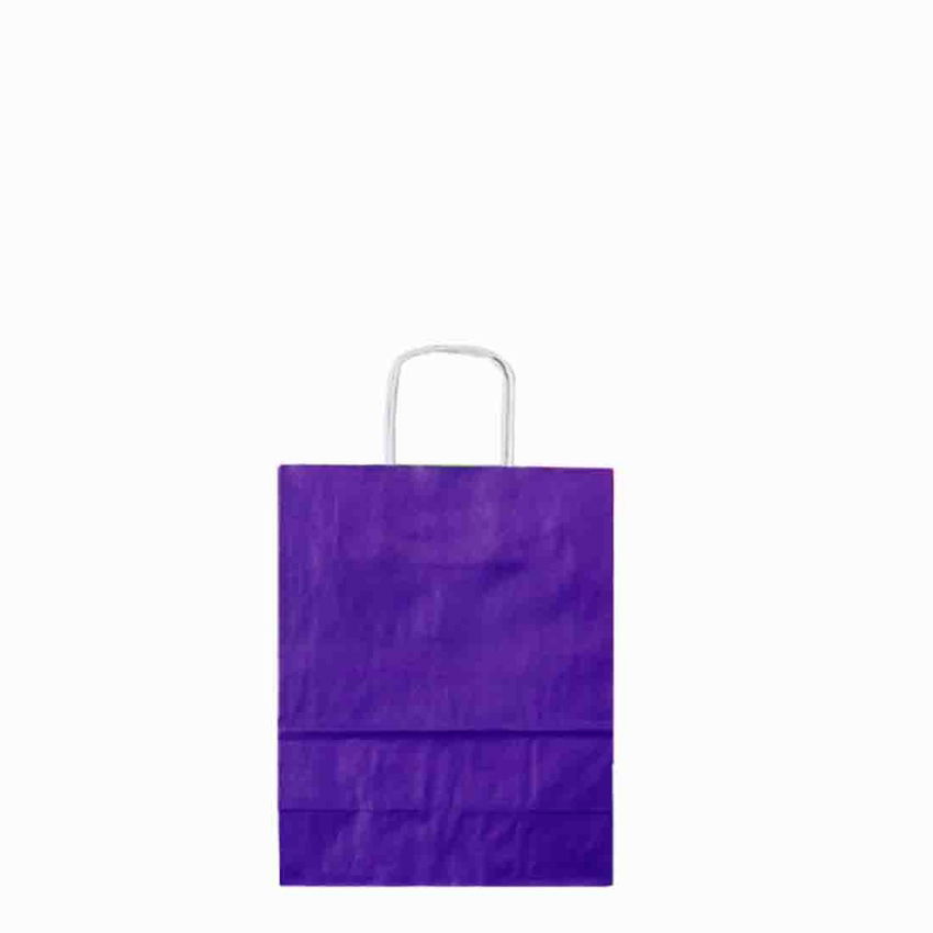CARRIER BAG PURPLE PAPER SOS TWIST HANDLE 9.5x4x12 inc 1x200