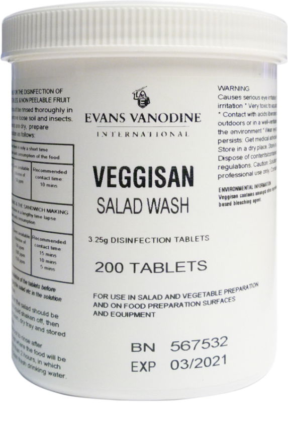 VEGGISAN FOOD SAFE SANITISER TABLETS   6x200