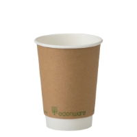 12oz KRAFT EDENWARE COMPOSTABLE DOUBLE WALL HOT CUP   1x500