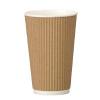 16oz KRAFT TRIPLE WALL RIPPLE HOT CUP   1x500