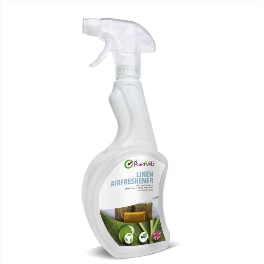 POWERVATE LINEN AIR FRESHENER EMPTY TRIGGER BOTTLES 6x750ml