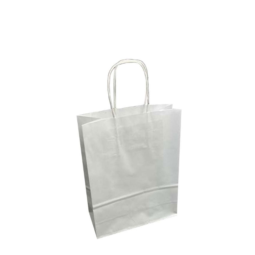 CARRIER BAG WHITE PAPER SOS TWIST HANDLE 9.5x4x12inches1x200