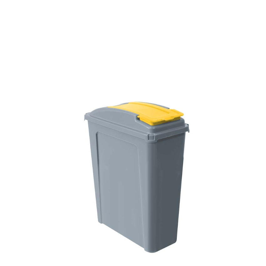 ECO WASTE YELLOW LID RECYCLING BIN 25ltr SINGLE