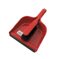 DUSTPAN & BRUSH SET RED SINGLE