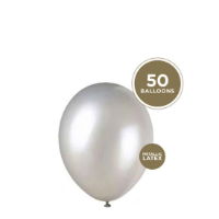 12inch SILVER METALLIC LATEX BALLOONS   1x50