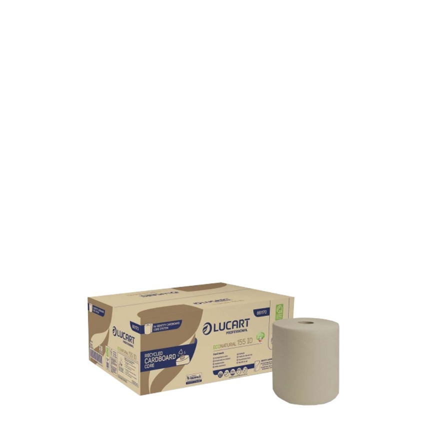 ECO NATURAL 155 ID R/TOWEL 38mm CARDBOARD CORE 2ply 155m 1x6