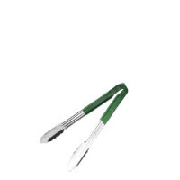 HYGIPLAS COLOUR CODED GREEN SERVING TONGS 300mm SINGLE