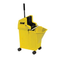 9ltr LADYBUG YELLOW BUCKET & WRINGER ON CASTORS   SINGLE