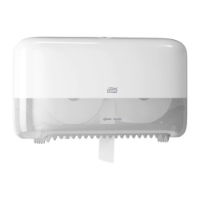 TORK TWIN CORELESS MID TOILET ROLL DISPENSER WHITE SINGLE