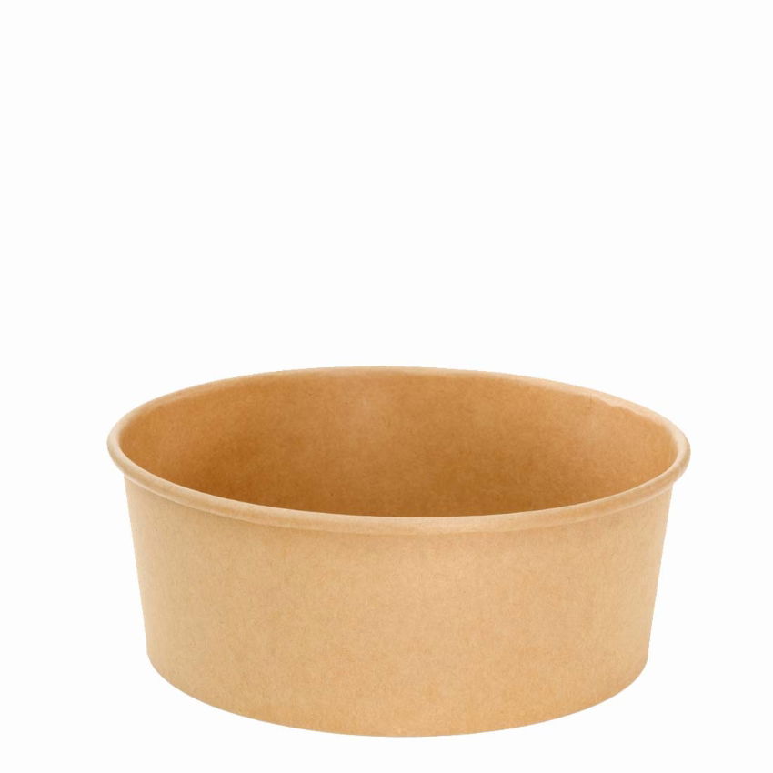 ROUND KRAFT POKE BOWL FOR HOT FOOD 1300cc 183x68mm 1x300