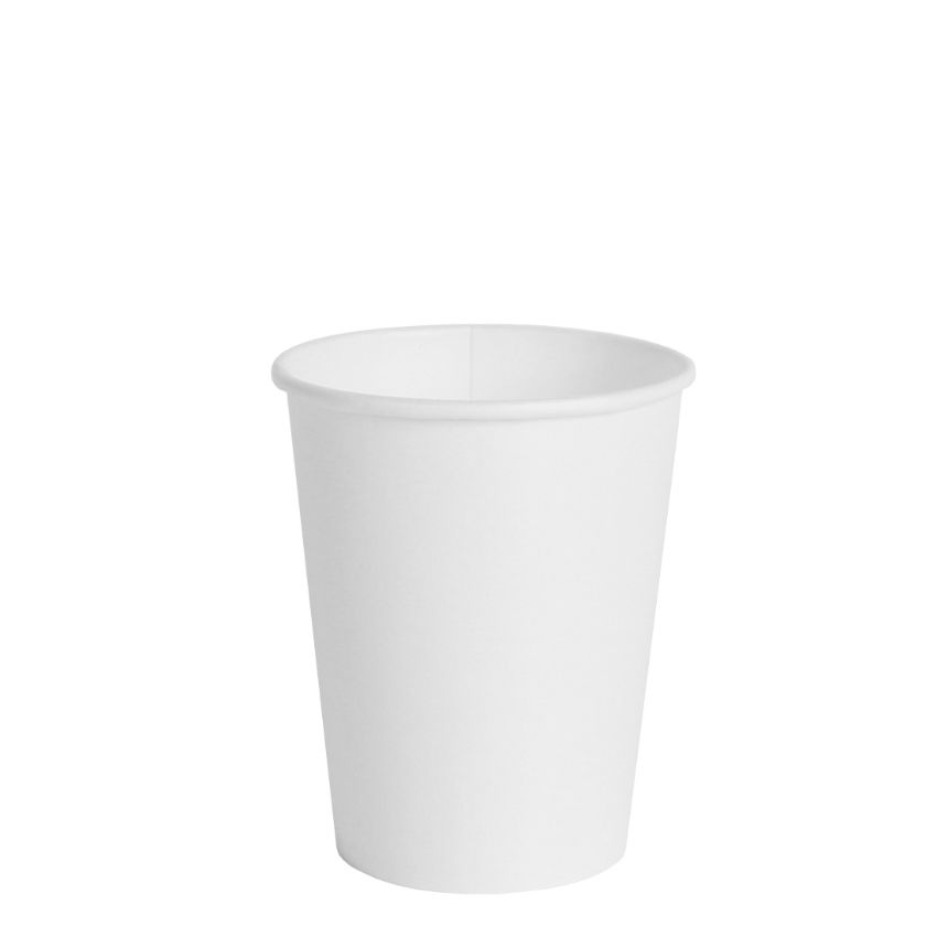 CUP HOT PAPER WHITE 9oz SINGLE WALL 80mm 1x1000