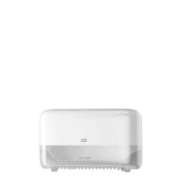 TORK TWIN CORELESS MID TOILET ROLL DISPENSER WHITE SINGLE