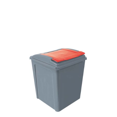 ECO WASTE RED LID RECYCLING BIN 50ltr SINGLE