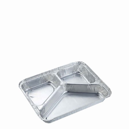 FOIL CONTAINER 3 COMPARTMENT 227x177x39mm 1x300