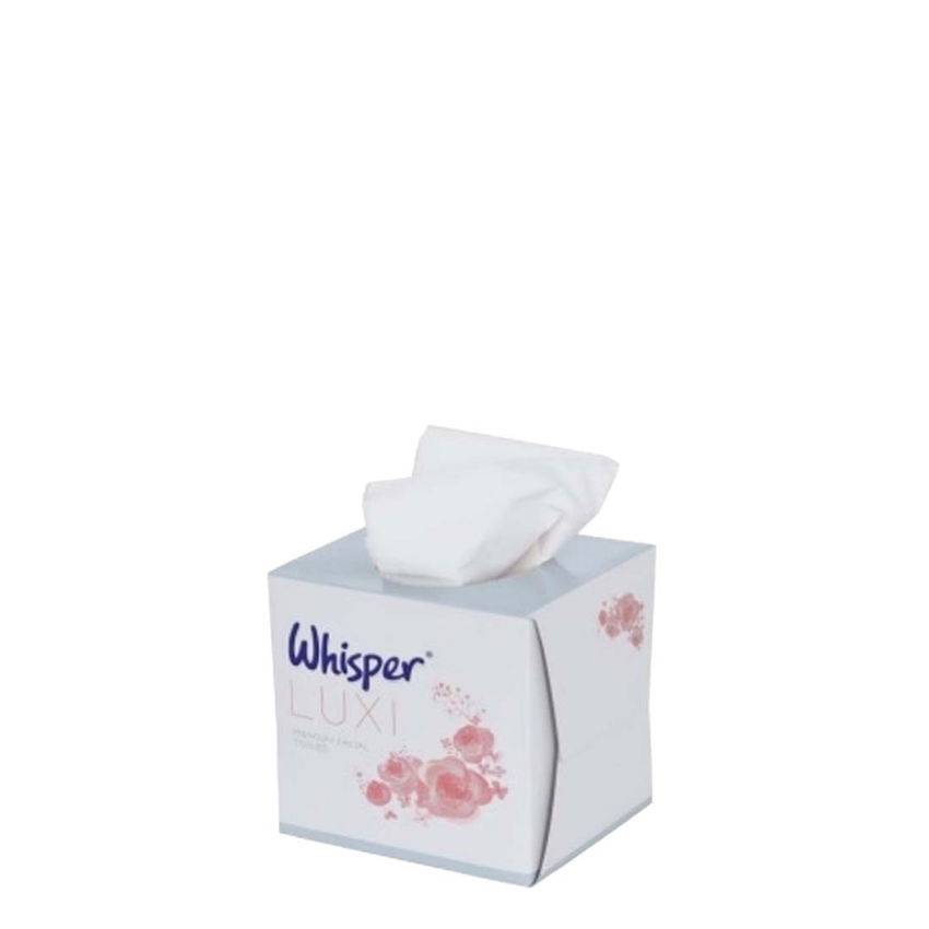 WHISPER CUBED FACIAL TISSUE 2ply 70 sheet WHITE 1x24