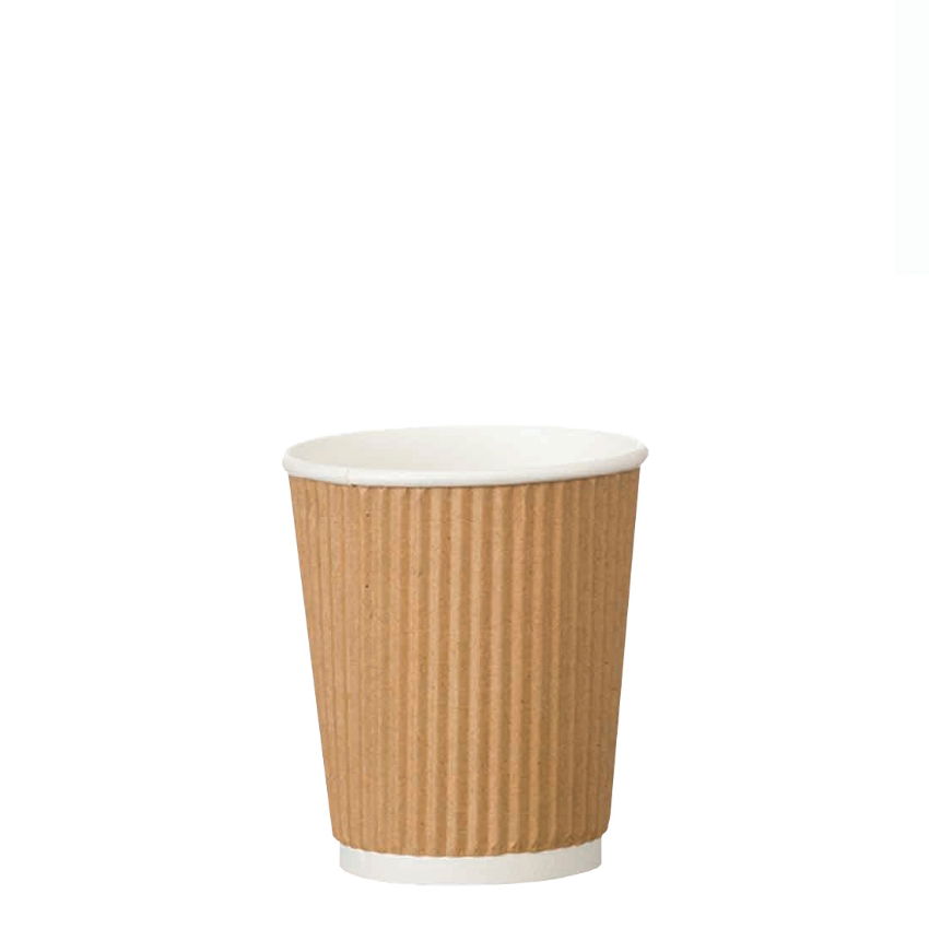 4oz KRAFT TRIPLE WALL RIPPLE HOT CUP   1x1000