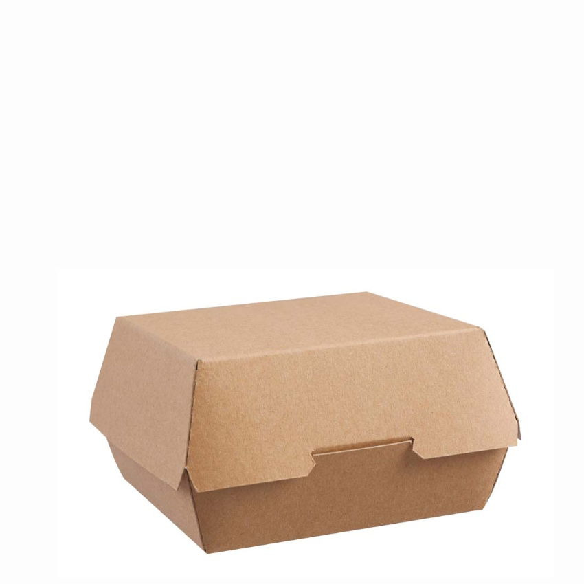 LARGE CLAMSHELL BURGER BOX KRAFT 135x125x75mm 1x250