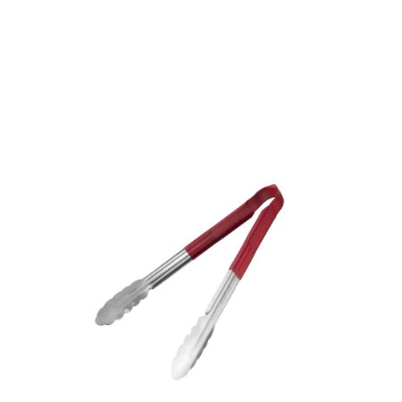 HYGIPLAS COLOUR CODED RED SERVING TONGS 300mm SINGLE