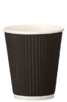 12oz BLACK TRIPLE WALL RIPPLE HOT CUP (tall) 1x500