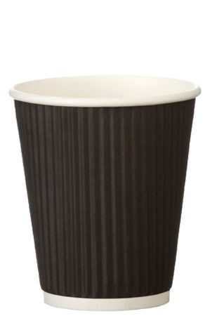 12oz BLACK TRIPLE WALL RIPPLE HOT CUP (tall) 1x500