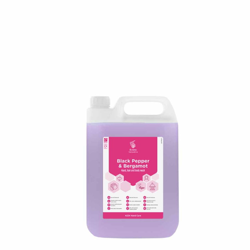 BLACK PEPPER & BERGAMOT HAND HAIR & BODY WASH 1x2x5ltr