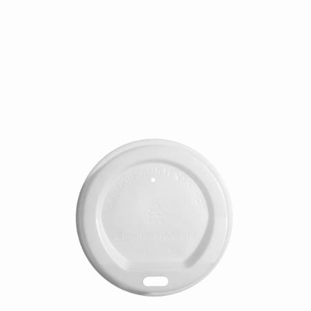 8/9oz (80mm) WHITE COMPOSTABLE DOMED & SIP-THRU LID   1x1000