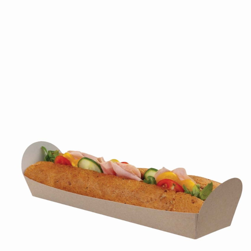 BAGUETTE TRAY OPEN BROWN KRAFT 1x500