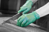 GREEN VINYL GLOVE POWDER FREE (medium) 10x100 (case)