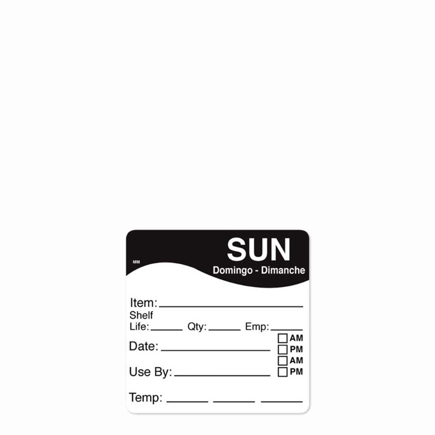 LABEL SUNDAY 64x64mm 2.5 inch 1x250