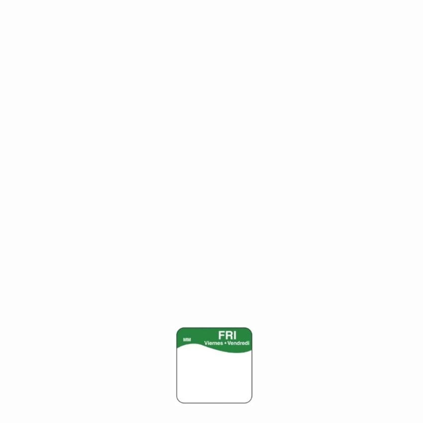 DAY DOT FRIDAY 19x19mm GREEN REMOVABLE 1x1000