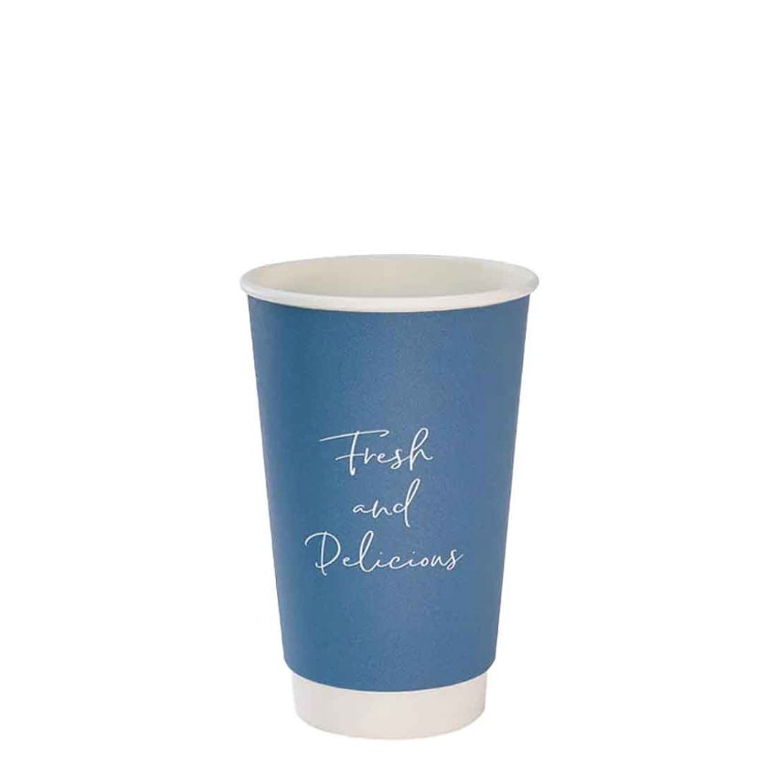 16oz BLUE SIGNATURE SMOOTH DOUBLE WALL HOT CUP 1x500