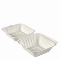 BAGASSE CLAMSHELL BURGER BOX 152×152×81mm 1x400