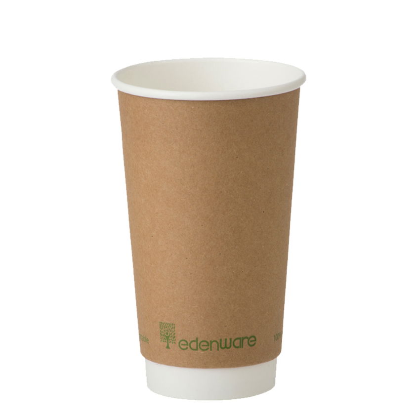 16oz KRAFT EDENWARE COMPOSTABLE DOUBLE WALL HOT CUP   1x500