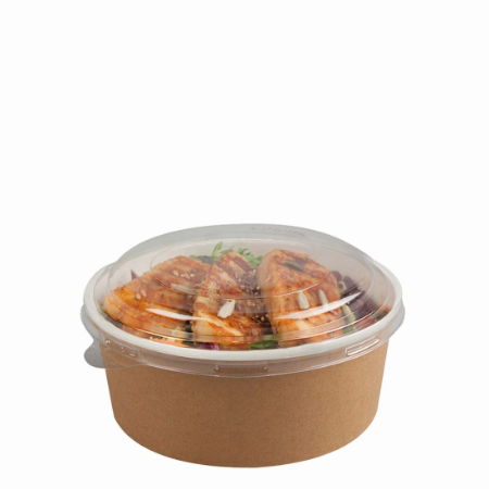 MULTIFOOD KRAFT POT WITH rPET LID 700ml    1x150