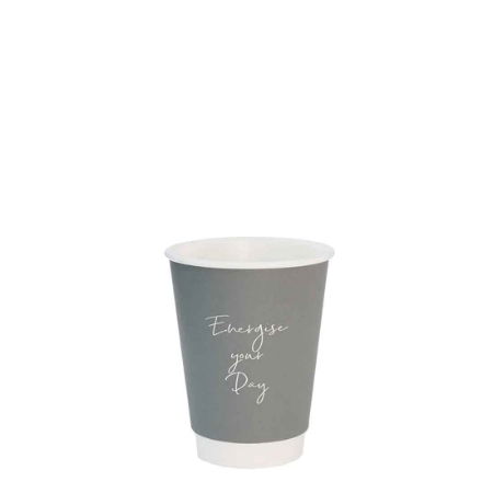 12oz GREY SIGNATURE SMOOTH DOUBLE WALL HOT CUP 1x500