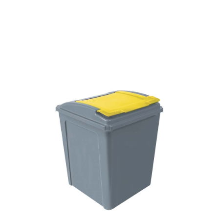 ECO WASTE YELLOW LID RECYCLING BIN 50ltr SINGLE