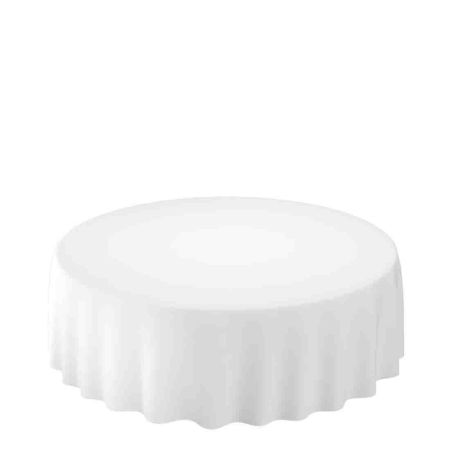 EVOLIN WHITE 240cm ROUND TABLECOVER   1x10